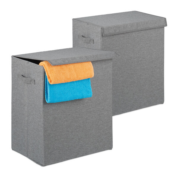 2x Wäschekorb Grau - 61 l - 10031595_111